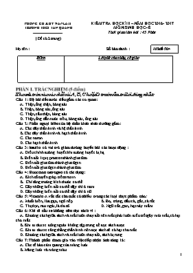 Đề kiểm tra học kỳ II môn Sinh học Lớp 8 - Mã đề 564 - Năm học 2016-2017 - Trường THCS Tân Quang